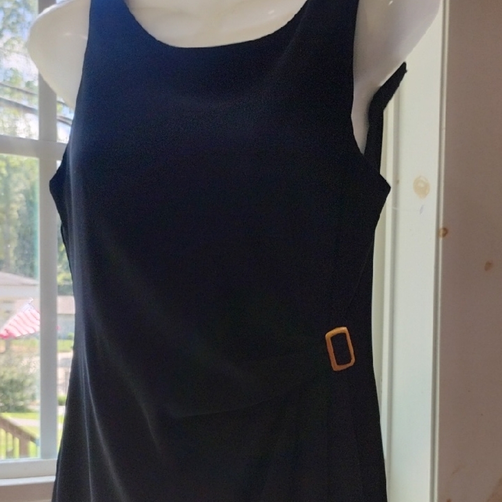 Chic Black Dress with Gold Accent